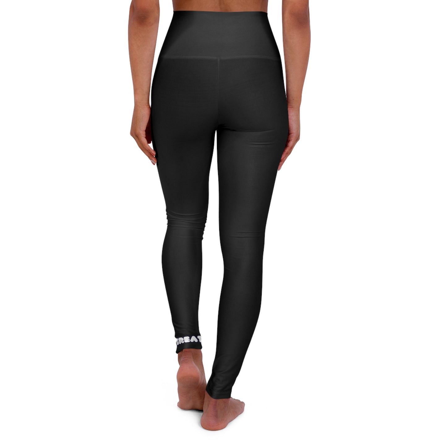 Black High Waisted Yoga Leggings (AOP)