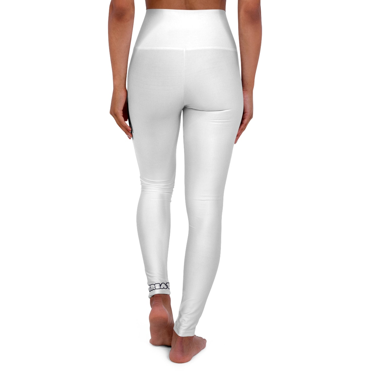 White High Waisted Yoga Leggings (AOP)